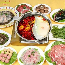 36 см нержавеющая сталь горячий горшок магазин фондю кухонная посуда Два вкуса двойные уши аксессуары для приготовления пищи