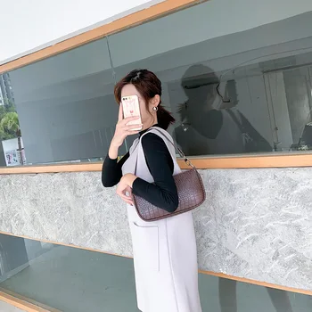 

Women's Genuine Leather Handbags All-match Shoulder CrossBody Bags Lady Fashion Alligator Women Messenger Bag Women Hobos C1301