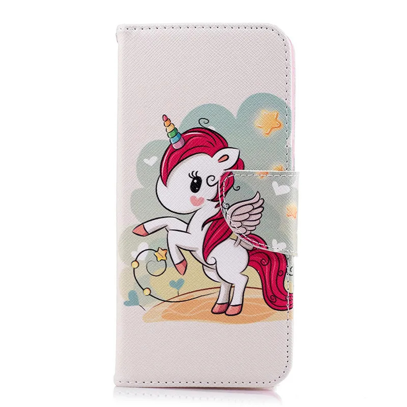 Роскошный чехол-бумажник из искусственной кожи с откидной крышкой для телефона Xiaomi Poco F1 A2 Lite Redmi 6 6A Note 5 6 Pro 4X милый чехол-книжка DP07Z - Цвет: Unicorn