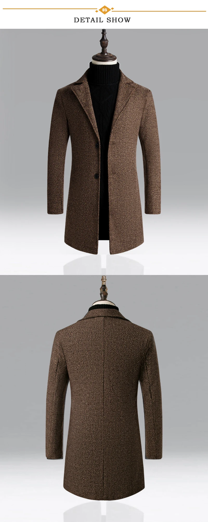 Зимнее шерстяное пальто мужское Трендовое в британском стиле классическое черное тонкое длинное кашемировое пальто с отложным воротником M-5XL