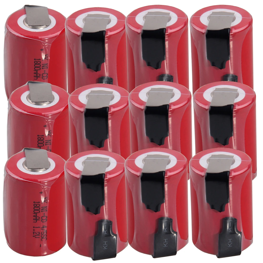 12 шт 4/5SC батарея 1 2 V SUBC батареи перезаряжаемые высокий расход 1800mah с вкладками