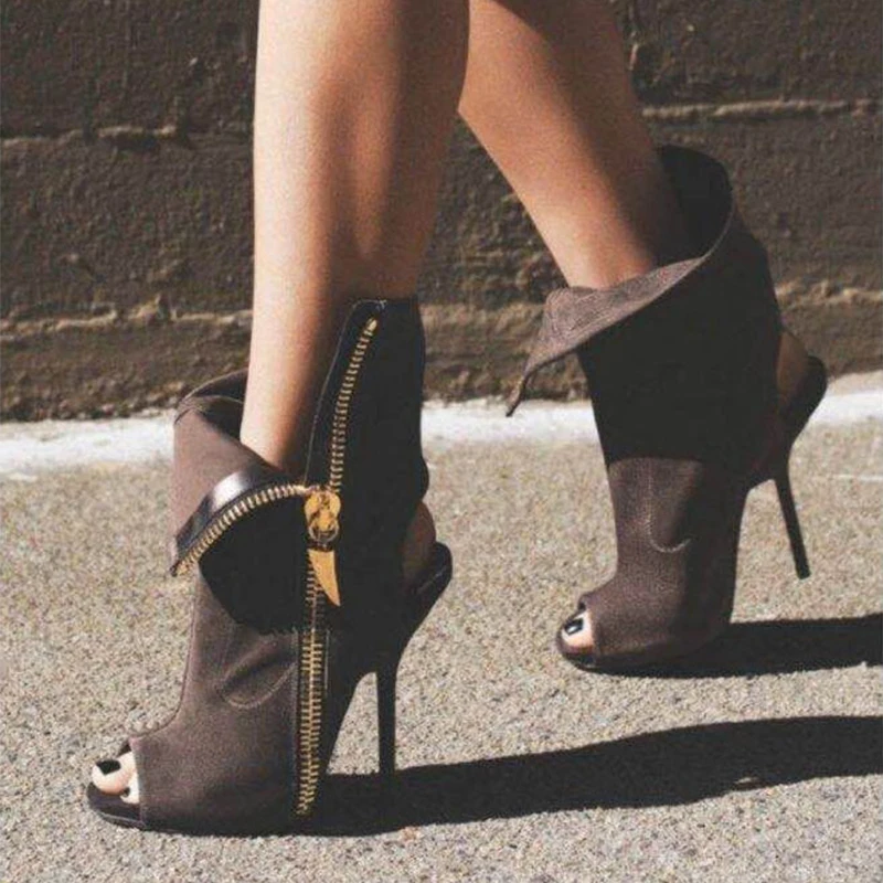 Women Ankle Boots Woman Thin High Heel Spring Peep Toe Women