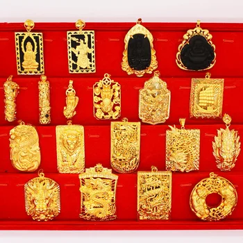 

leading double the mythical wild animal Vietnam alluvial gold pendant micro shang dynasty male hair hot style supplies