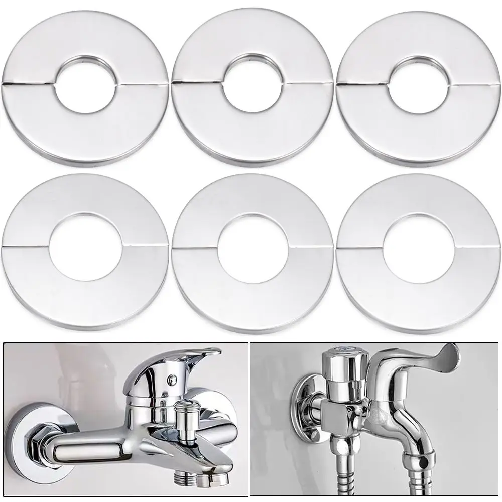 

Useful Wall Flange Chrome Stainless Steel Pipe Wall Covers Faucet Decor Faucet Accessories Faucet Decorative Cover