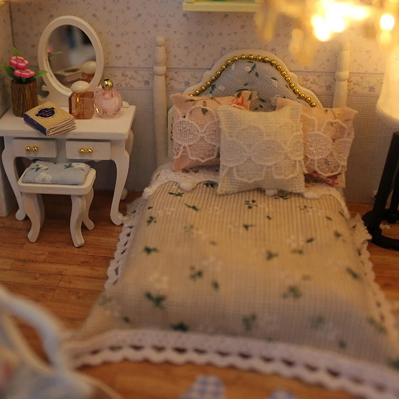 Hoomeda-Diy деревянный миниатюрный кукольный домик для детей DIY Кукольный дом ребенок ручной сборки модель дома игрушка подарок на день рождения
