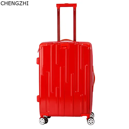 CHENGZHI ABS+ PC чемодан на колесиках чехол для переноски на колесиках Дорожный Чехол на колесиках 20 дюймов Модный чехол для багажа - Цвет: red
