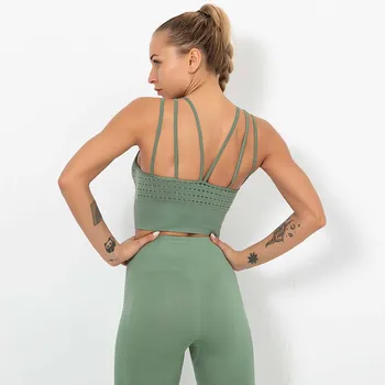 

NORMOV Push Up Women Bras Fitness Backless Strapless Hollow Out Spandex Underwear Casual Solid Bras Femme