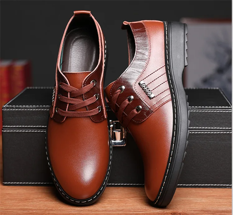 Whoholl/летние мужские кожаные туфли-оксфорды на плоской подошве; классические деловые туфли на шнуровке с острым носком; цвет черный, коричневый; Hombre; размеры 38-44