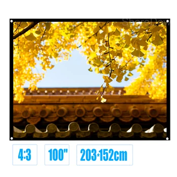 

Projector Screen 100inch 4:3 Matte White Fabric Fiber Glass Projection Screen with Eyelets without Frame