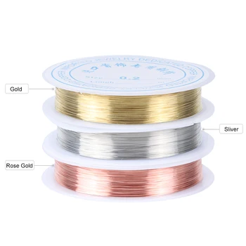 

0.2mm Nail Art Decorations Copper Wire Line Metal Alloy 3D Charm Nail Jewelry Stickers Gold Silver UV Gel Manciure Tip 20m CH778