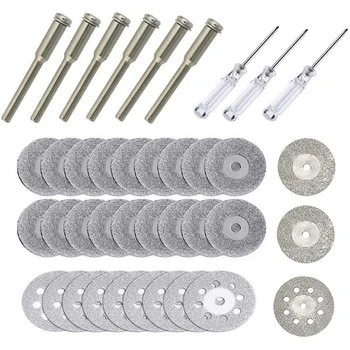 

Diamond Cutting Wheel Set Cut Off Discs Coated Rotary Tools,Diamond Cutting Wheel with Mandrel and Screwdriver