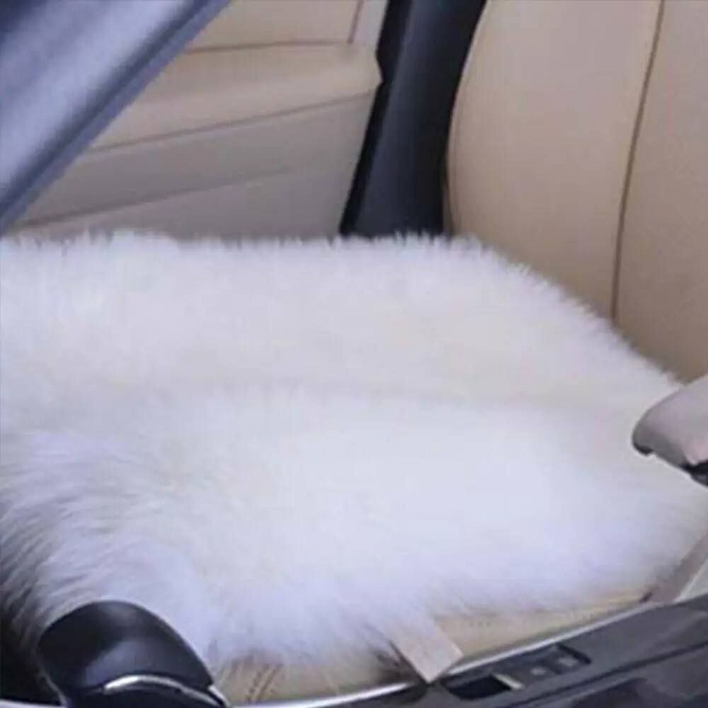 Фото Мягкая Передняя подушка из овчины для автомобиля длинная меховая | Козырьки и чехлы для сидений авто (4000408514871)