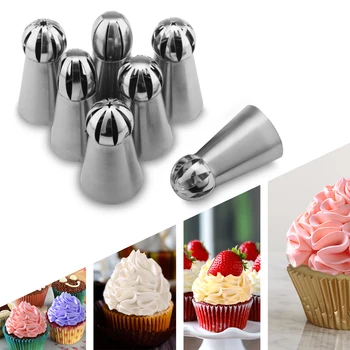

Icing Piping Nozzle 7PCS Russian Spherical Ball Pastry Tips Fondant Cupcake Sphere Shape Cream Baking Tip Tool Stainless Steel