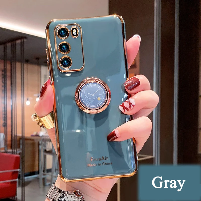 samsung cute phone cover Ốp Lưng Dành Cho Samsung Galaxy Samsung Galaxy Note 20 Cực S20 FE S10 A6 A7 A8 Plus J4 J6 J8 Thủ Mạ Mềm Mại nhẫn Giá Đỡ Bao Bọc Điện Thoại samsung silicone Cases For Samsung