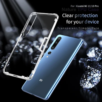 

For Xiaomi Mi 10 Pro Case Nillkin Nature Transparent Clear Soft Silicon TPU Back Cover For Xiaomi Mi 10