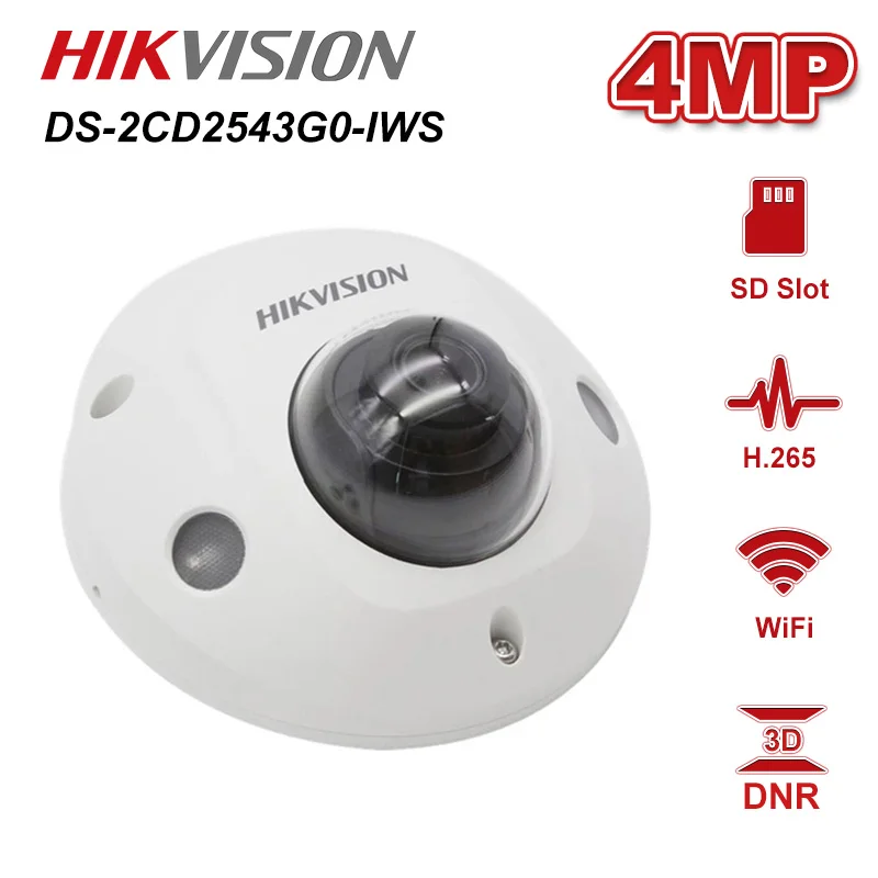 Hikvision DS-2CD2543G0-IWS Wi-Fi IP Камера 4MP Беспроводной купольная камера безопасности POE H.265 +