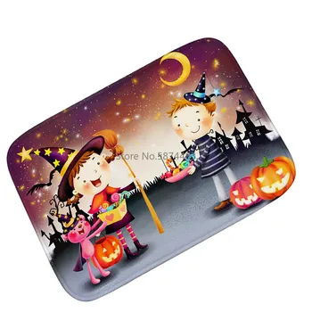 

Halloween Floor Mat Doormat Outdoor Mat Non-slip Carpet for Kitchen Flannel Hallway Carpet Living Room Rug Soft Bedside Carpet