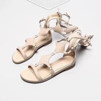 

new brand fashion roman gladiator summer sandals women knee high summer boots ladies sexy cut-outs black boots dress shoes woman