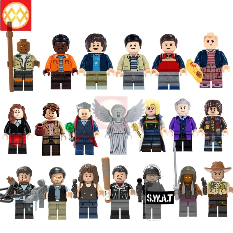 

Singles TV Series Doctor Who Weeping Angel Stranger Things Eleven Daryl Dixon Morgan Deadwalking Building Blocks Kids Toys Gifts