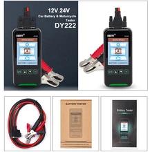 DY222 Car Battery Tester 12V 24V Digital Automotive Diagnostic Health Analyzer 2000CCA Cranking Charging System Test Tool