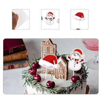 

1 Set Decorative Lightweight Safe Reusable Cake Picks Cake Toppers Christmas Dessert Toppers