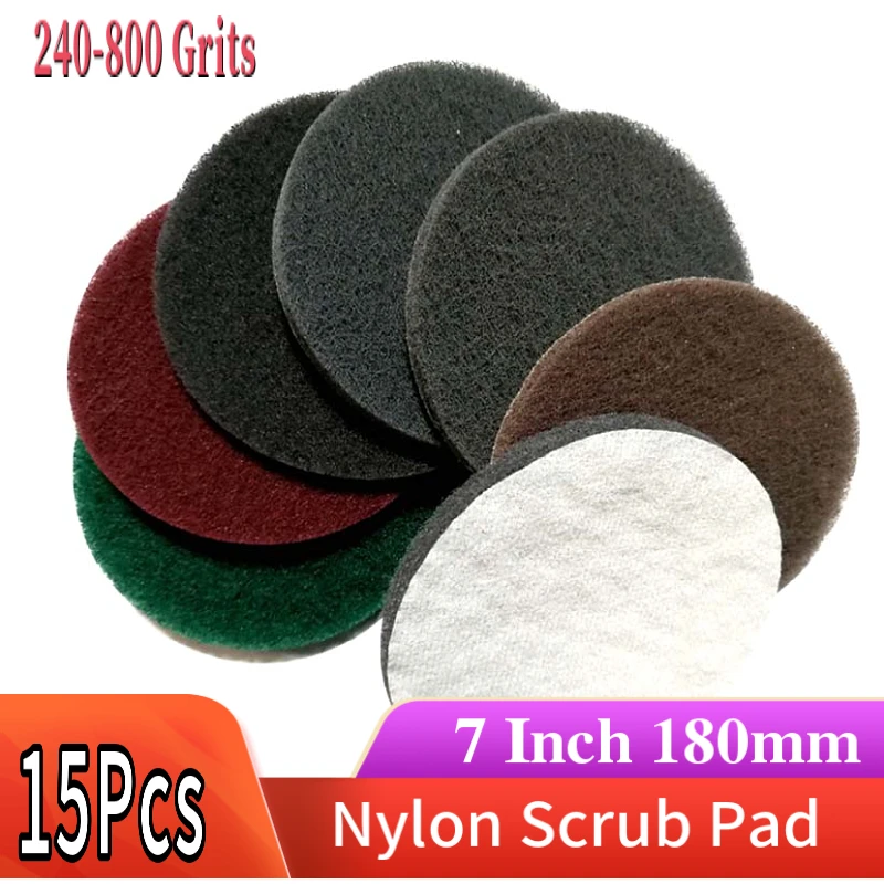 15PCS7InchMultiTujuanBerkelompokScouringPadBulat240800Pasir