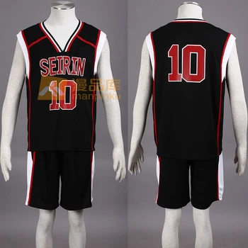

Kuroko no Basuke Basket seirin black school basketball suit mens uniforms boys sport clothes No.10 Kagami Taiga cosplay costume