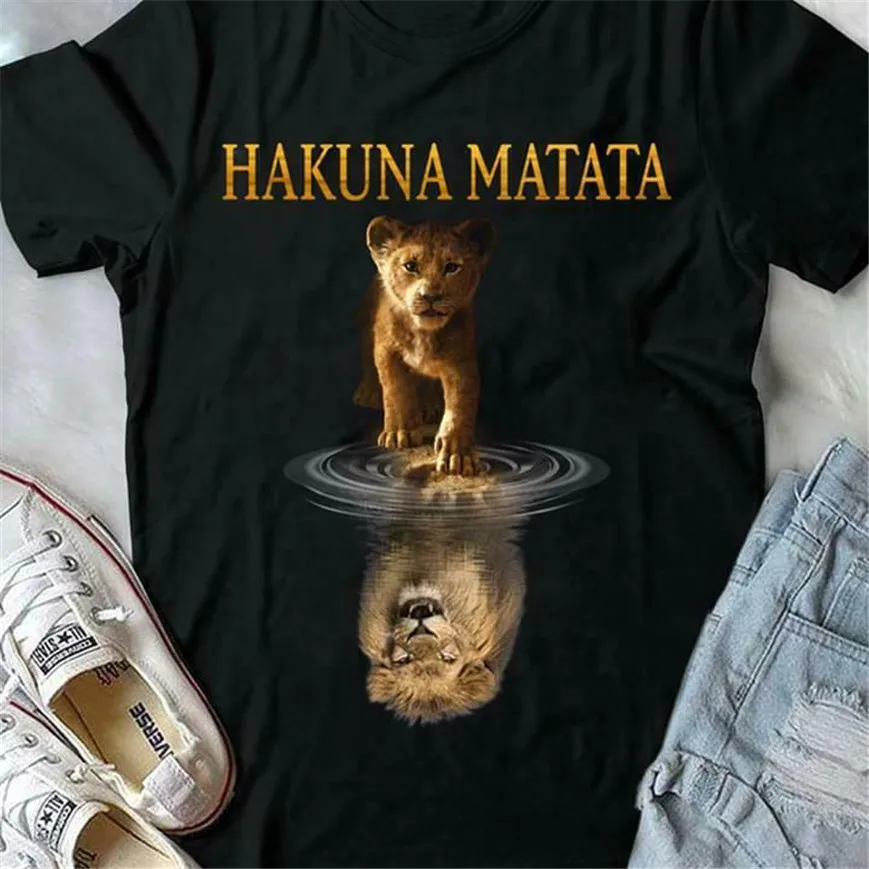 

The Lion King Simba Hakuna Matata Live Action T Shirt Black Cotton Men S-6Xl Plus Size Tee Shirt