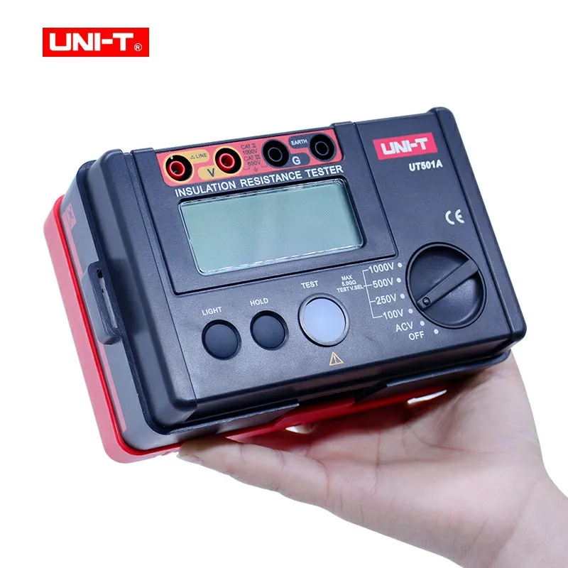 Koop UNI T UT501A Isolatieweerstandstester 100V  1000V Megger Aarde Ground Resistance Meter Megohmmeter 30V ~ 750V Ac Voltmeter