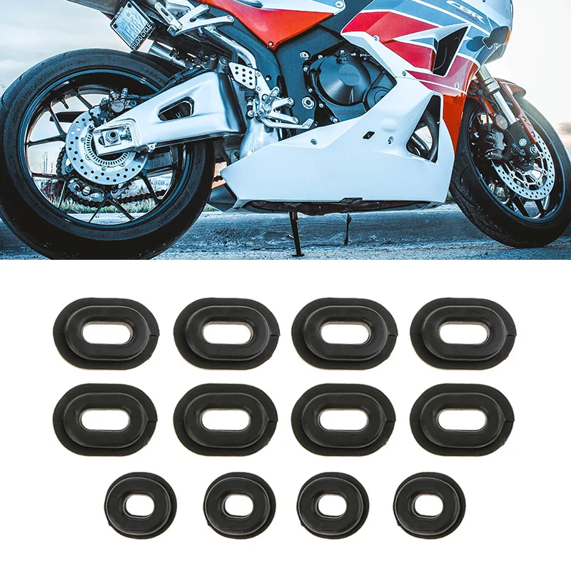 12 Pcs Motorcycle Rubber Grommets Bolt Pressure Relief Cushion Kit For Yamaha Honda CB CL XL Suzuki Fairings Moto Accessories