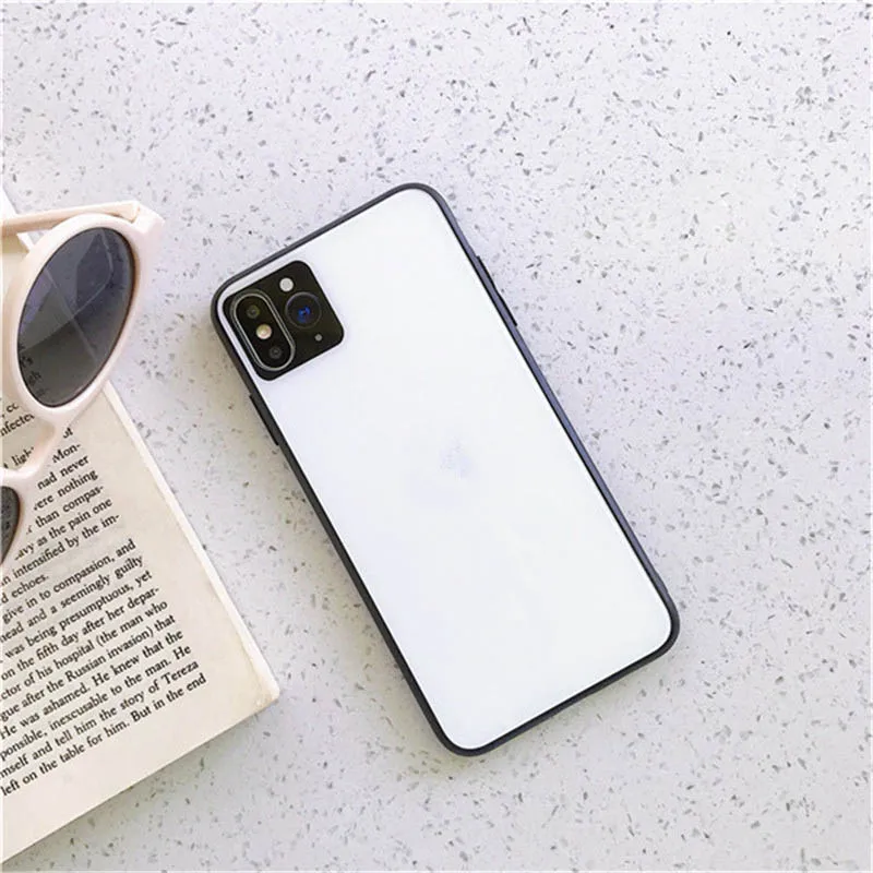 Чехол для Iphone X Xr Xs Max вторая Замена для Iphone 11 Pro Max жесткий чехол из закаленного стекла для Iphone 7 8 Plus XR задняя крышка - Цвет: With logo for apple
