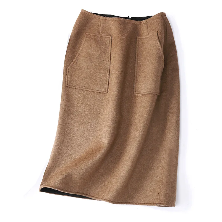 Mozuleva 2020 Autumn and Winter Double-Sided Two-Tone Double-Faced Woolen Goods Skirt Womens 2020 Spring Woolen Overskirt