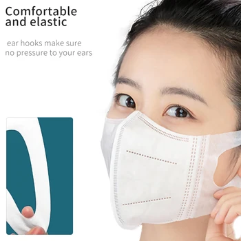

50pcs Disposable Face Mask 4 Layer Filteration Safety Mask Anti Droplet Particle Dust-proof Protective Respiratory Mask for Dust