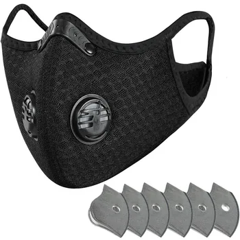 

Dust With 6 Filters Half Face Reusable Activated Carbon Dustproof Respirator Pm 2.5 None-pollution Running Cycling Facial Care