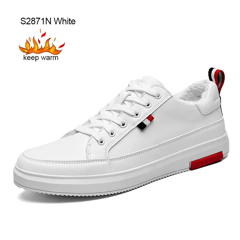SUROM/Роскошная брендовая повседневная мужская обувь; кожаные модные классические кроссовки на шнуровке; Цвет черный, белый; Мужские дышащие кроссовки с сеткой; Zapatos De Hombre - Цвет: S2871N-White