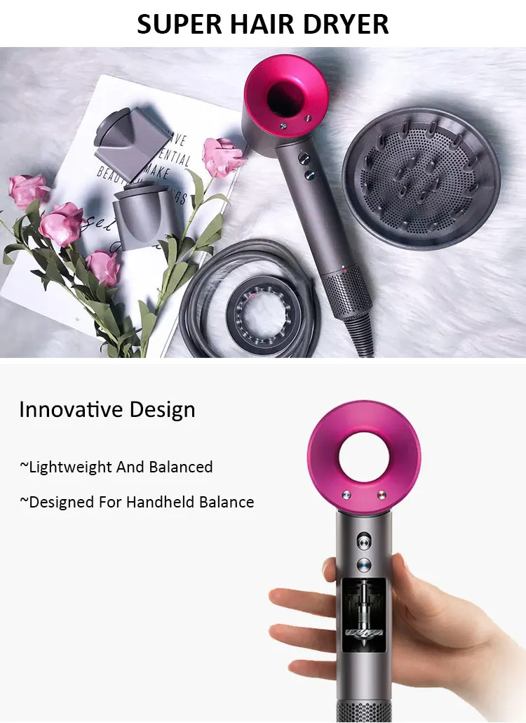 Hair Dryer Professional Salon Leafless Blower Hair Supersonic Dryer Hair Travel Home Blow Dryer Free Shipping
