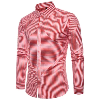 

Mens Dress Shirts New Men's Striped Long-sleeve Shirts Spring Autumn Men Clothes