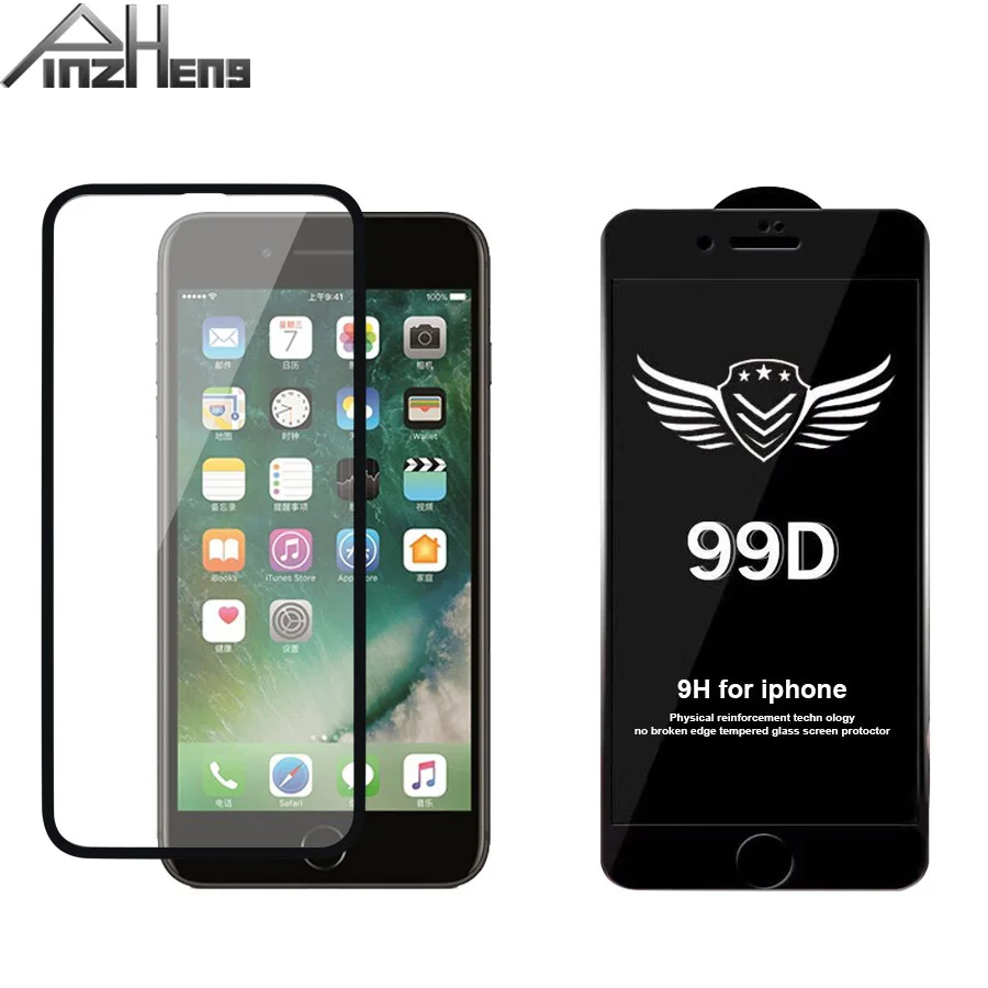 99D полное покрытие из закаленного стекла для iPhone 7 8 Plus X Xs Max XR glass для iPhone X Xs Max XR 7 8 Plus футляр для очков пленка
