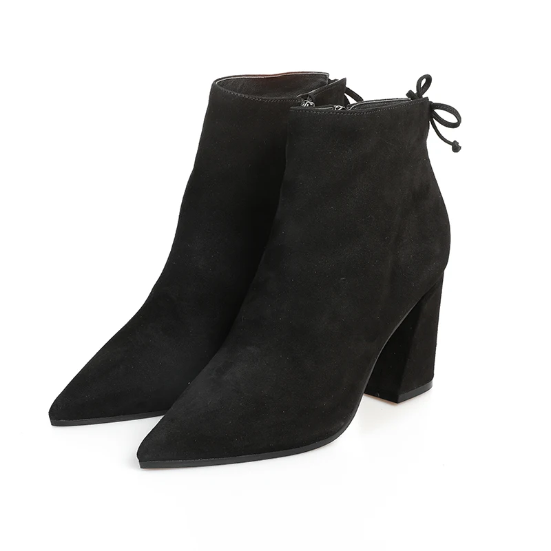 new high heel leather comfort shoes for women - Цвет: Black