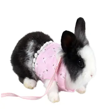

New Small Animal Leash Rabbit Dutch Rat Guinea Pig Chest Strap Small Pet Clothes Chinchillas Spring And Summer Dress Small Pet