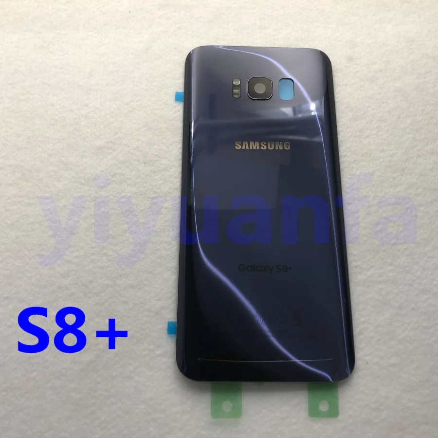 Samsung задняя Батарея Крышка для samsung Galaxy S8 G950 SM-G950F G950FD S8 плюс S8+ G955 SM-G955F G955FD сзади Стекло чехол - Цвет: S8 Plus Orchid  gray