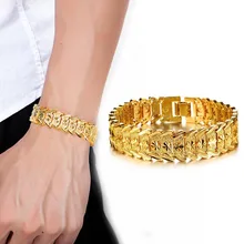 Золотистый браслет роскошные мужские Браслеты наручные браслеты модные ювелирные аксессуары 18K