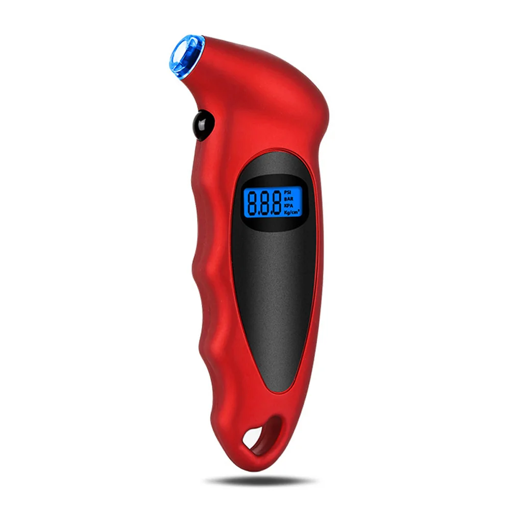 Автомобильный цифровой датчик давления воздуха в шинах, портативный тестер с подсветкой для Авто велосипеда SEC88 - Цвет: Красный