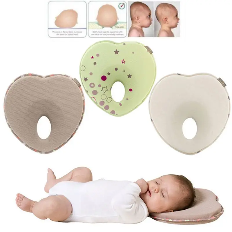 Newborn Infant Anti Roll Pillow Flat Head Neck Prevent Infant Support Baby Crib Flat Head Pillow for Newborn YYT344