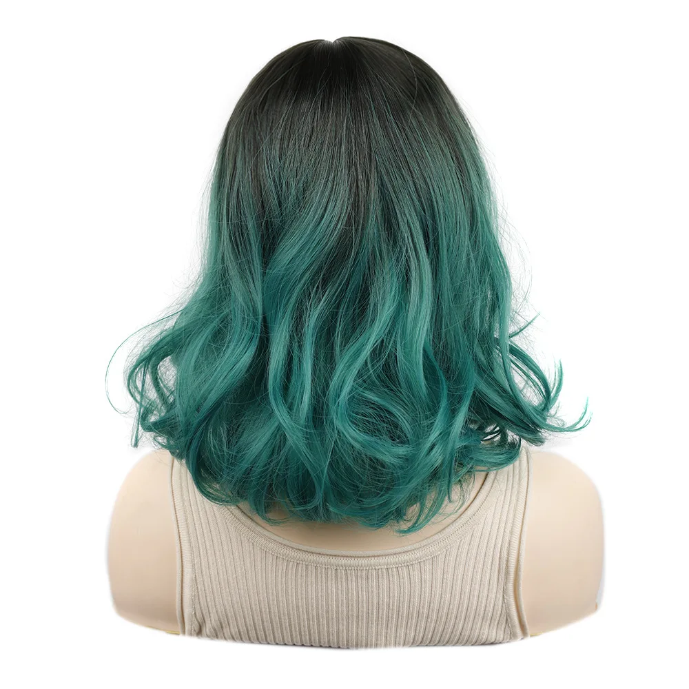 Black Dark Green Ombre Color Water Wave Wig Wavy Short Hair Drag Queen  Fashion Wigs For White Women - Synthetic Wigs(for White) - AliExpress
