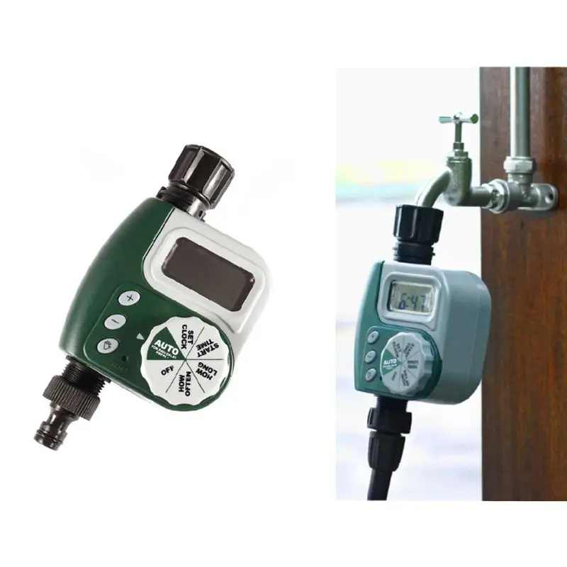 Electric Garden Watering Timer Programmable Single Outlet Faucet LCD Display