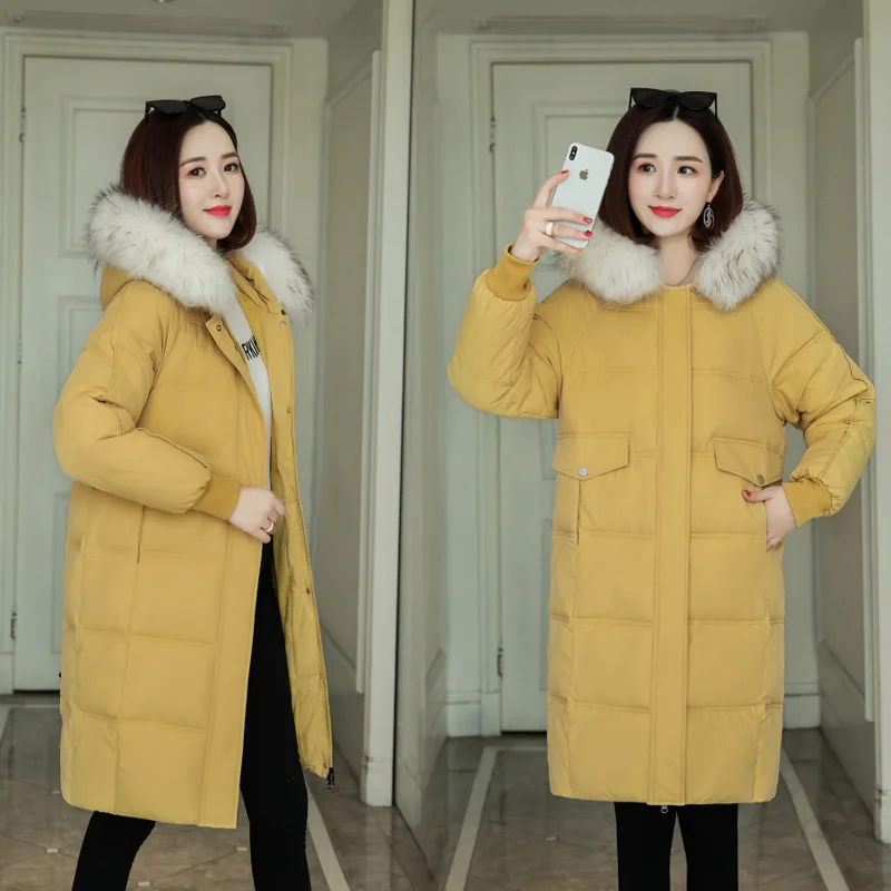 

Winter New Style Cotton-padded Clothes Women's Korean-style Mid-length Loose Thick down Jacket Cotton-padded Clothes Hooded Larg