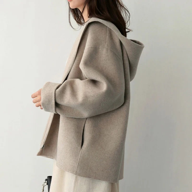 Женская куртка с капюшоном UVRCOS новая шерстяная в японском и южнокорейском стиле