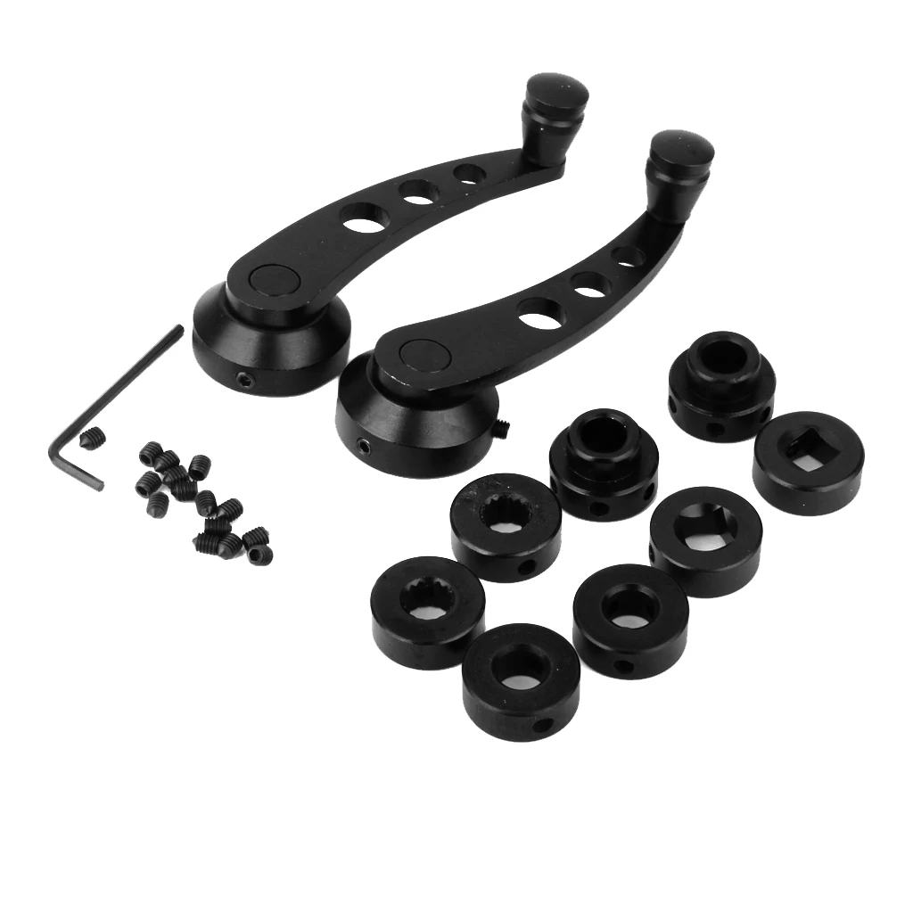 Universal Car Auto Window Winder Kit Crank Door Glass Handle Aluminium Black