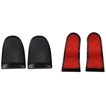 

2pair Plastic Rubber Bent L2 R2 Extended Triggers Buttons for PlayStation 4 PS4 Dualshock(Black+Red&Black)